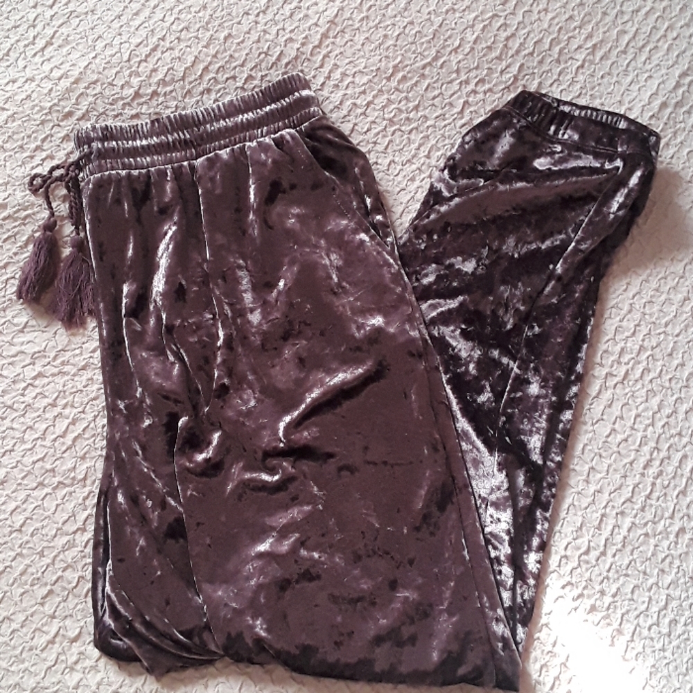 Velvet Pajama purple casual lounge Pants